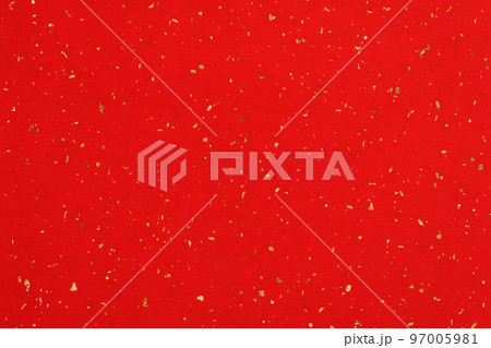金粉と金箔のある赤い和紙 97005981