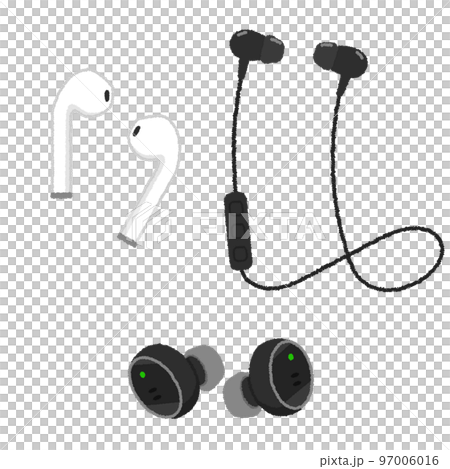 Illustration of wireless earphone Illustration of wireless earphone 97006016