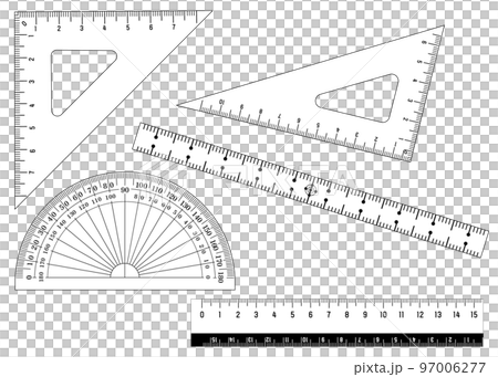 分度器 定規 ものさし 文具 文房具セットのイラスト 97006277