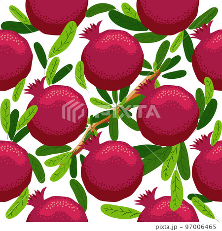Seamless pattern with pomegranates. Decorative patterns of the pomegranate fruit Seamless pattern with pomegranates. Decorative patterns of the pomegranate fruit 97006465