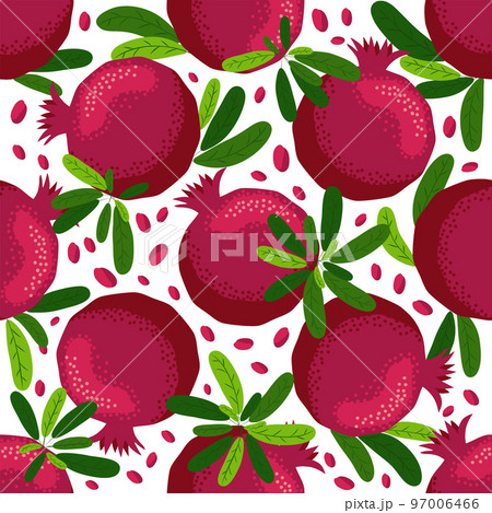 Seamless pattern with pomegranates. Decorative patterns of the pomegranate fruit Seamless pattern with pomegranates. Decorative patterns of the pomegranate fruit 97006466