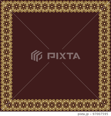 Floral Abstract Square Vector Frame With Arabesques 97007595