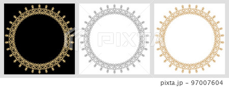 Vintage Big Set of Round Vector Patterns. Collection of Graphics 97007604