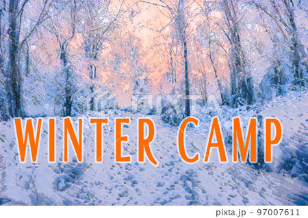 冬山 イラスト 文字入り 97007611