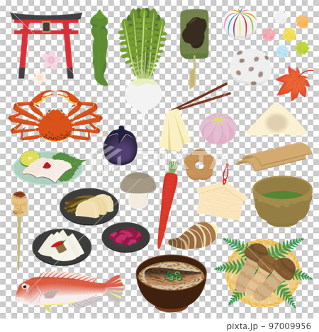 京都の名物のイラストセット 京都の名物のイラストセット 97009956