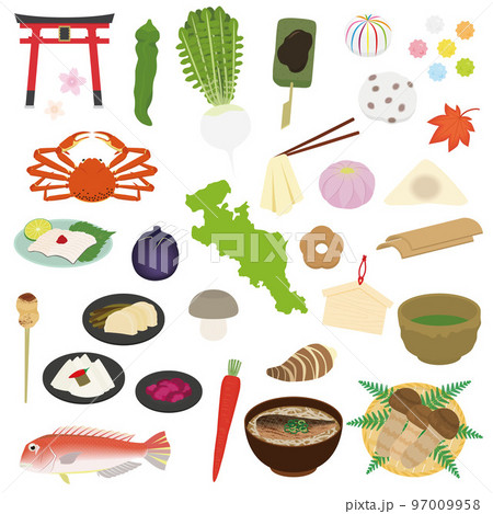 京都の名物のイラストセット 97009958