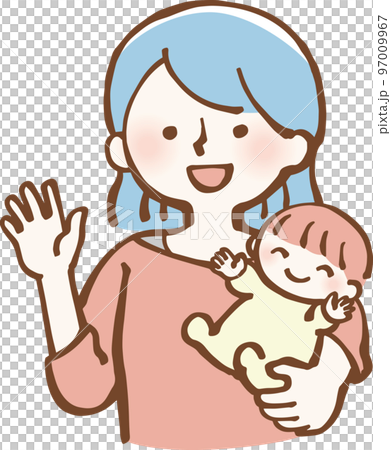 一個女人抱著一個嬰兒的插圖 一個女人抱著一個嬰兒的插圖 97009967