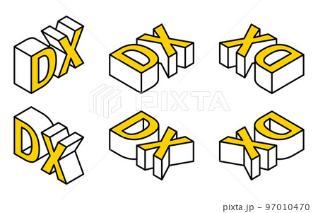 DXのシンプルな3D、立体文字セット 97010470