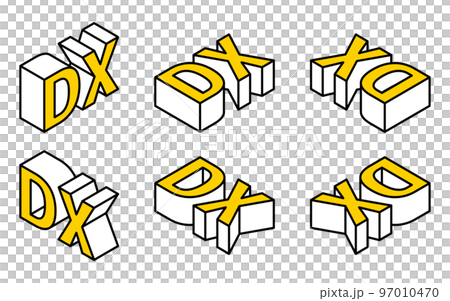 DXのシンプルな3D、立体文字セット 97010470
