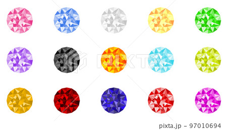 カラフルで煌めく宝石のようなアイコン（円形） 97010694