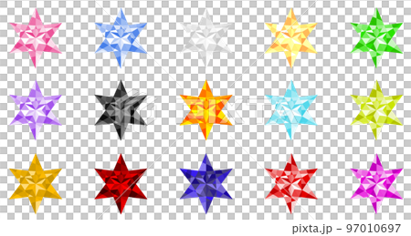 Colorful, glittering gem-like icon (star-shaped) 97010697