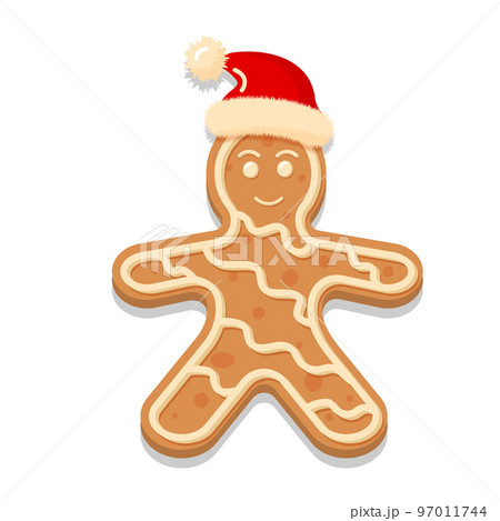 Gingerbread man. Christmas icon. Sweet homemade glazed biscuit. Gingerbread man. Christmas icon. Sweet homemade glazed biscuit. 97011744