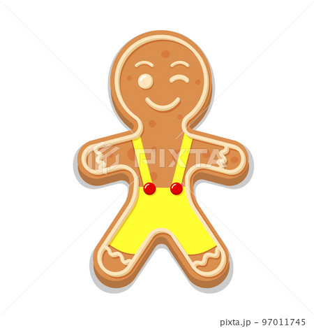 Gingerbread man. Christmas icon. Sweet homemade glazed biscuit. Gingerbread man. Christmas icon. Sweet homemade glazed biscuit. 97011745