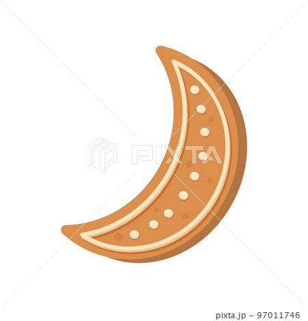 Christmas gingerbread moon. Sweet homemade glazed biscuit. Christmas gingerbread moon. Sweet homemade glazed biscuit. 97011746