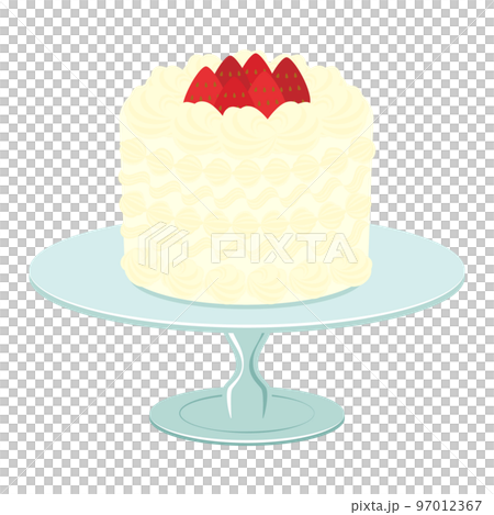 いちごのデコレーションケーキのイラスト 97012367