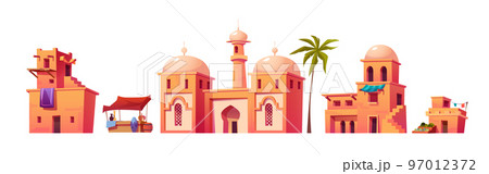 Arab city buildings, islamic town houses, castle 97012372