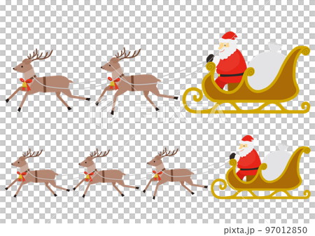 Sun Claus riding a sled illustration_2_color Sun Claus riding a sled illustration_2_color 97012850
