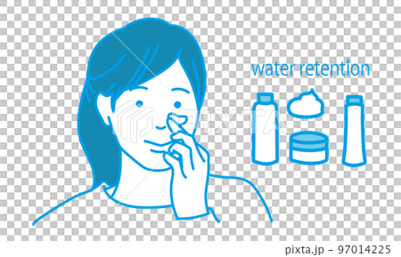 Asian woman applying cream on face 97014225