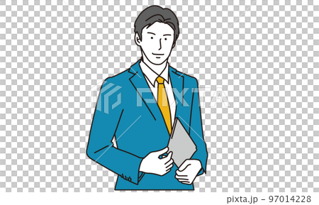 Asian businessman standing with a smile 97014228