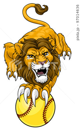 Lion Softball Animal Sports Team Mascot 97014636