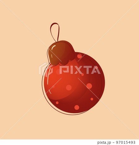 Red New Year s Eve ball with patterns and circling 97015493