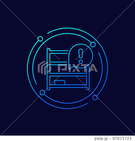 empty inventory, shelves line vector icon empty inventory, shelves line vector icon 97015723