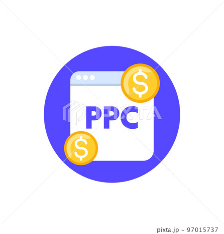 ppc, pay per click, vector flat icon ppc, pay per click, vector flat icon 97015737