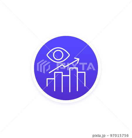 Views analytics icon, line vector 97015756