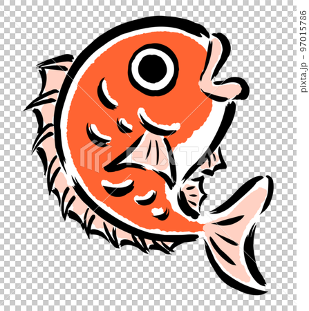 Jumping sea bream Brush stroke illustration 97015786
