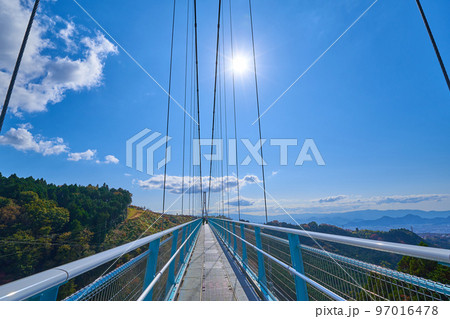 静岡県の三島スカイウォーク(吊橋)の北エリアから南側を見る 97016478