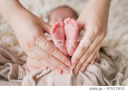 ママの手とあかちゃんの足 97017652