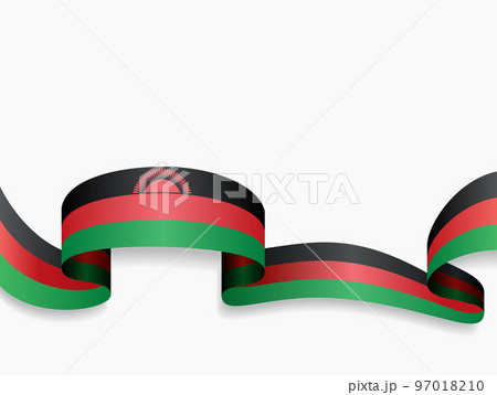 Malawian flag wavy abstract background. Vector illustration. 97018210