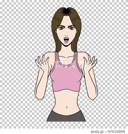 アメコミタッチのフィットネスをする白人 アメコミタッチのフィットネスをする白人 97018909