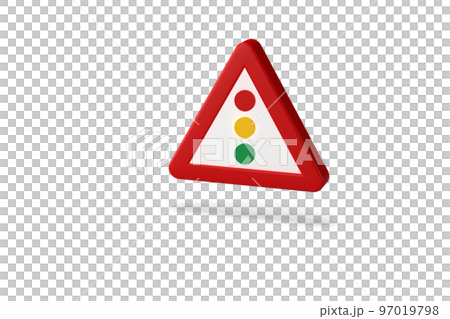 traffic signal made with 3d render. Traffic light warning. Highway traffic code traffic signal made with 3d render. Traffic light warning. Highway traffic code 97019798