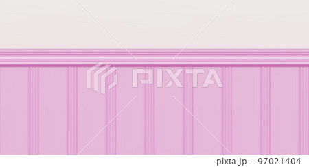 Pink beadboard or wainscot with top chair guard trim seamless pattern on white wall 97021404