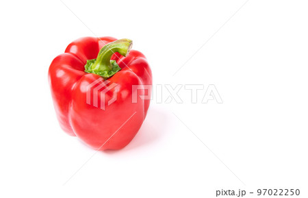 fresh and ripe red pepper isolated on white. copy space 97022250