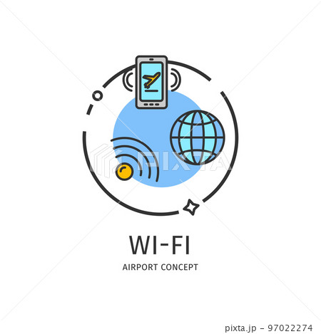 Airport Thin Line Icon Concept. Vector Airport Thin Line Icon Concept. Vector 97022274
