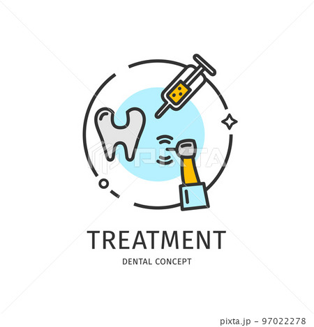 Dental Thin Line Icon Concept. Vector Dental Thin Line Icon Concept. Vector 97022278