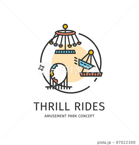 Amusement Park Thin Line Icon Concept. Vector Amusement Park Thin Line Icon Concept. Vector 97022300