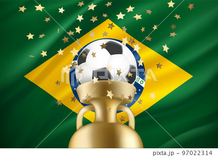 Brazil is the winner of the game. Soccer ball 97022314