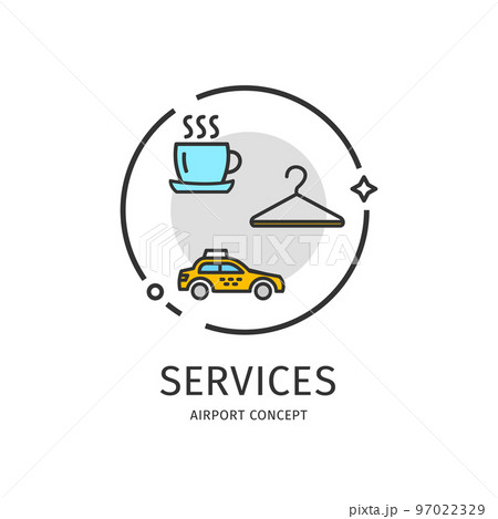 Airport Thin Line Icon Concept. Vector 97022329