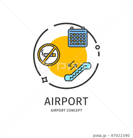 Airport Thin Line Icon Concept. Vector Airport Thin Line Icon Concept. Vector 97022390
