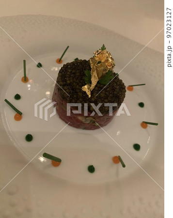 ミシュラン3つ星のコース料理。美味しい食べ物。インスタ映えするフード。 97023127