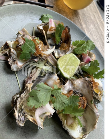 ミシュラン3つ星のコース料理。美味しい食べ物。インスタ映えするフード。 97023131