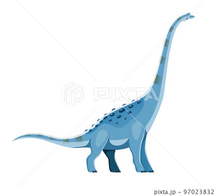 Cartoon Titanosaurus dinosaur character. Ancient wildlife reptile or creature, Cretaceous period monster. Paleontology dinosaur, isolated herbivore animal vector childish personage with long neck 97023832