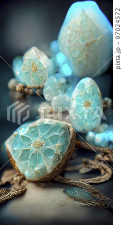 Intricate Jewelry with Polished Larimar Gemstones Intricate Jewelry with Polished Larimar Gemstones 97024572
