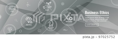 Business and Corporate Ethics Showing Company Values Icon Set- Web Header Banner Business and Corporate Ethics Showing Company Values Icon Set- Web Header Banner 97025752