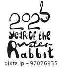 rabbit of numbers 2023 in hand draw style. Lunar zodiac... 97026935