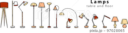 Doodle sketch lamps for the living room, table and floor lamps, hand-painted in different sizes  97028065