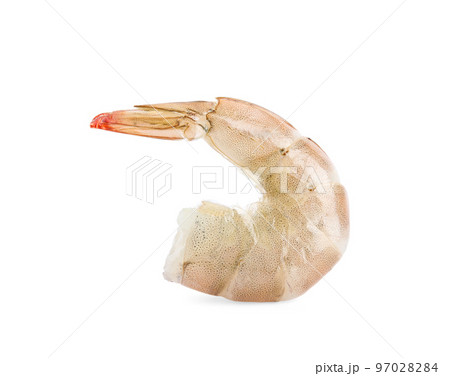 Fresh raw shrimp isolated on white. Healthy seafood 97028284